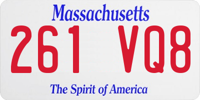 MA license plate 261VQ8