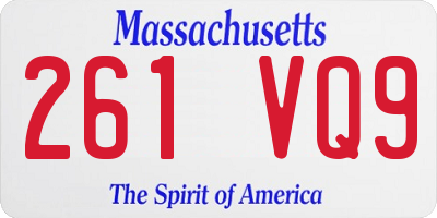 MA license plate 261VQ9
