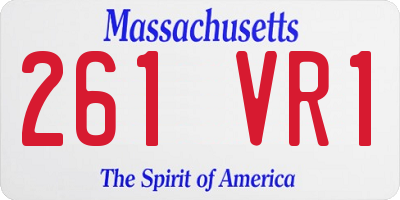 MA license plate 261VR1