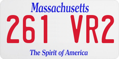 MA license plate 261VR2