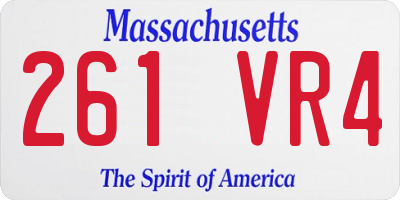 MA license plate 261VR4
