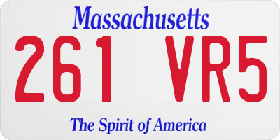 MA license plate 261VR5