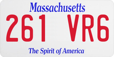 MA license plate 261VR6