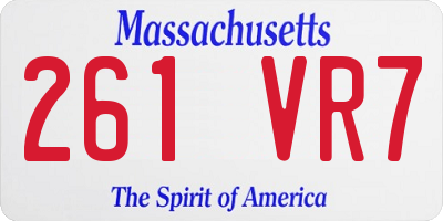 MA license plate 261VR7