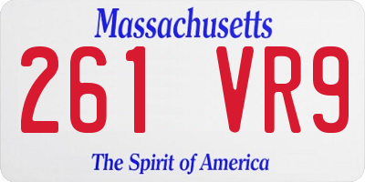 MA license plate 261VR9