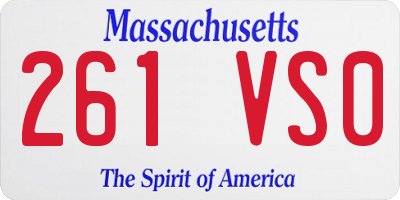 MA license plate 261VS0