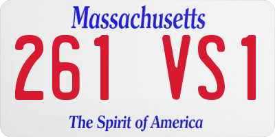 MA license plate 261VS1