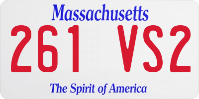 MA license plate 261VS2