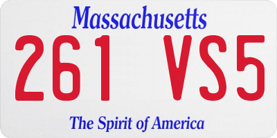 MA license plate 261VS5