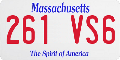 MA license plate 261VS6