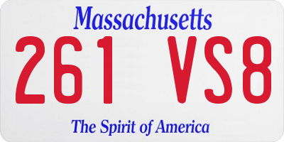 MA license plate 261VS8