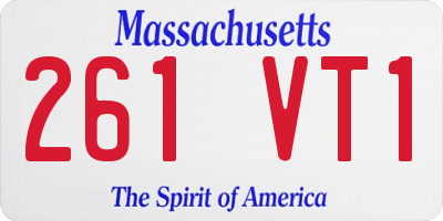 MA license plate 261VT1