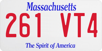 MA license plate 261VT4