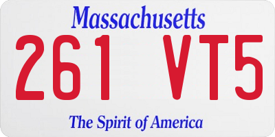 MA license plate 261VT5