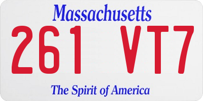 MA license plate 261VT7