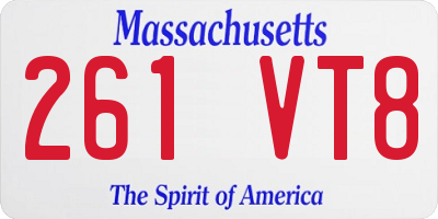 MA license plate 261VT8