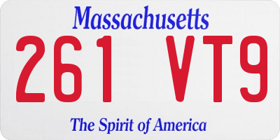 MA license plate 261VT9