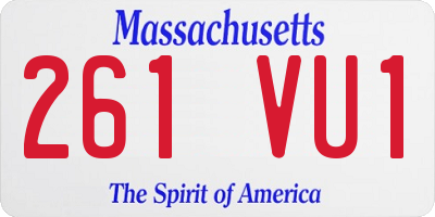 MA license plate 261VU1