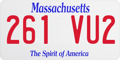 MA license plate 261VU2