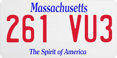 MA license plate 261VU3