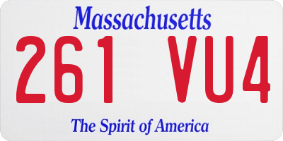 MA license plate 261VU4