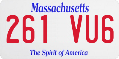 MA license plate 261VU6