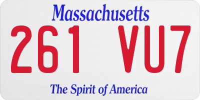 MA license plate 261VU7