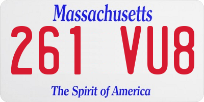 MA license plate 261VU8