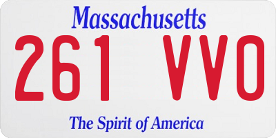 MA license plate 261VV0
