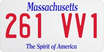 MA license plate 261VV1