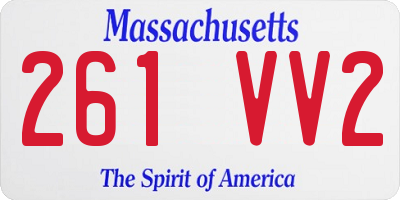 MA license plate 261VV2