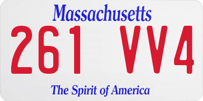 MA license plate 261VV4