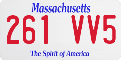 MA license plate 261VV5