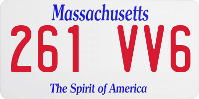MA license plate 261VV6