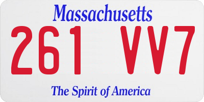 MA license plate 261VV7