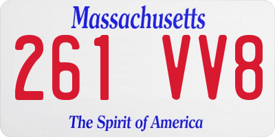 MA license plate 261VV8