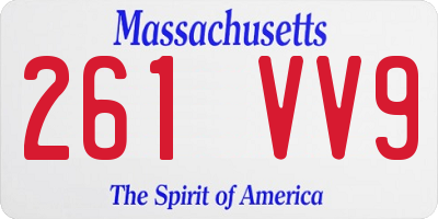 MA license plate 261VV9
