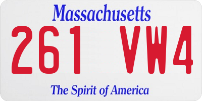 MA license plate 261VW4