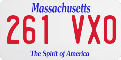 MA license plate 261VX0