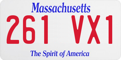 MA license plate 261VX1