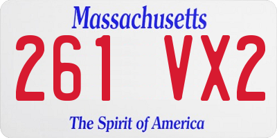 MA license plate 261VX2