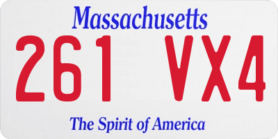MA license plate 261VX4