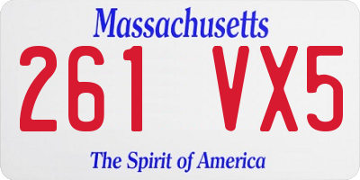 MA license plate 261VX5