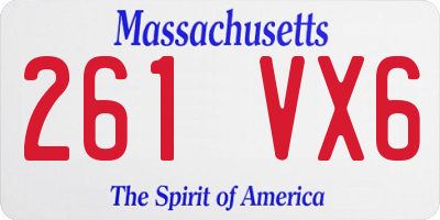 MA license plate 261VX6