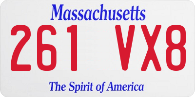 MA license plate 261VX8