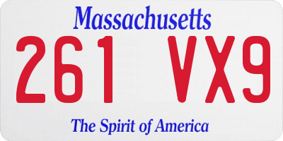 MA license plate 261VX9