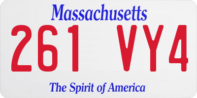 MA license plate 261VY4