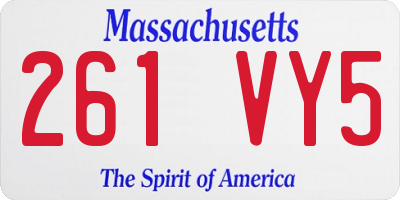 MA license plate 261VY5