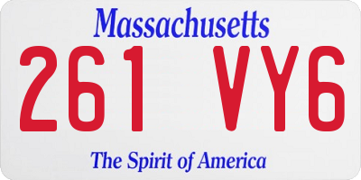 MA license plate 261VY6