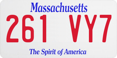 MA license plate 261VY7